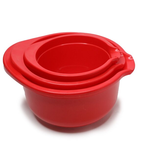 Vintage Rosti Denmark Red Mixing Bowls Set of 3 Lightweight 1980s Erik Lehmann - Picture 14 of 14